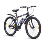 Hero Next 26T Single Speed Mountain Bicycle for Mens with Inbuilt Carrier | Black-Blue | Rigid | V Brake | Steel Frame : 17.5Inches | Rider Height : 5ft 0" - 5ft 8" | 85% Pre Assembled Bicycle