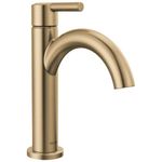 Delta Faucet Nicoli Gold Bathroom Faucet, Single Hole Bathroom Sink Faucet, Single Handle Bathroom Faucet, Pop-Up Drain Assembly, Champagne Bronze 15749LF-CZ