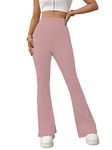 Shasmi Peach Women's Yoga Dress Pants Stretchy Work Slacks Business Casual Office Flare Bell-Bottom/Boot-Cut Elastic Waist Regular Fit Trouser Pant (Pant 57 Peach M)