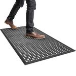 Anti-Fatigue Rubber Floor Mats for Kitchen Bar New Indoor Commercial Heavy Duty Drainage Floor Mat Black 36" x 60" Door Mat