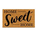 PLUS Haven Coco Coir Home Entrance Door Mat – 17.5x30-in. Home Sweet Home Welcome Mat - Heavy Duty Doormat for Outdoor & Indoor Use