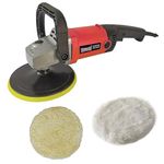 Inditrust Dumdaar 1500W Car Polisher Machine | 180mm | Variable 6-Speed 600-2800 RPM | 100% Copper Winding | D-Handle | Includes Wool Pad + Backing Pad