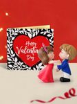 TIED RIBBONS Gift for Girlfriend Boyfriend Husband Wife Men Woman Romantic Miniature Love Couple Showpiece Statue with Greeting Card Combo - Wedding Anniversary Birthday Gifts