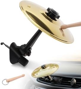 Spearlcable Car Cymbal Air Vent Mini Drum Cymbal with Mini Drum Stick for Car Music Lovers,Crisp Metallic Sound, Gift for Road Trips