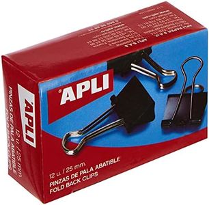 APLI 296867 Confezione 12 Fermafogli a Clip Standard, 25 mm