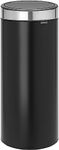 Brabantia 8 Gal Kitchen Touch Trash Can New (Matt Black/Matt Steel) Removable Lid, Soft-Touch Open, Garbage Can + Bags