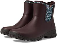 BOGS Women's Sauvie Slip-on Boot Spotty Ankle, Burgundy Multi, 10
