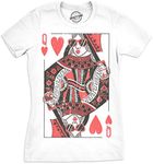 Womens Queen of Hearts T Shirt Funny Vintage Graphic Cool Cute Tee for Ladies Funny Womens T Shirts Love T Shirt for Women Women's Novelty T Shirts White 3XL