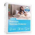 Linenspa Waterproof Smooth Top Premium Twin Mattress Protector, Breathable & Hypoallergenic Twin Mattress Covers - Packaging May Vary, White