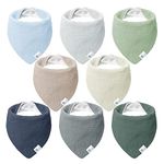 Lulumoon Muslin Baby Bibs 100% Cotton Baby Bandana Drool Bibs for Teething and Drooling, 8 Pack, Seashore