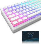 XVX Pudding Keycaps - PBT Keycaps, 141 Key+24 Keys Set Custom Keycap Set, OEM Profile, Universal Compatiability for 100%, 75%, 65%, 60% Keyboard (White)