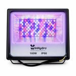 InHydro 100W LED Flood Light for Hydroponics – Full Spectrum Indoor Grow Flood Lamp | Waterproof LED Floodlight | Plant Growth Light for Greenhouse & Garden