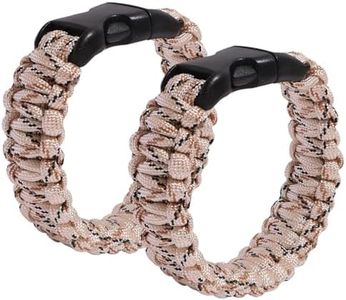 Jewever 2 Pcs Paracord Survival Mens Bracelet Polyester Rope Weave Cord Braided Cool Emergency Outdoor Bracelets for Men and Women (2Pcs Camel Camouflage)