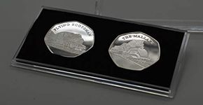 THE FLYING SCOTSMAN & THE MALLARD Fine Silver Commemoratives in 50p Coin Display Case. Steam Railway Engines/Locomotive/Train