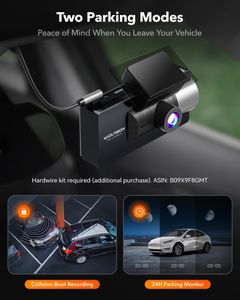 WOLFBOX 4K 3-Channel Dash Cam with WiFi, 64GB Card, GPS, Night Vision