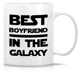 Retreez Funny Mug - Best Boyfriend In The Galaxy 11 Oz Ceramic Coffee Mugs - Funny, Sarcasm, Sarcastic, Motivational, Inspirational birthday gifts for boyfriend, friends, coworkers