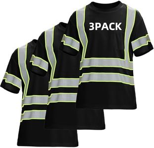 sesafety High Visibility Shirts for Men Class 3 Hi Vis Reflective Construction Shirts for Men with Pocket Safety T Shirts