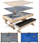 7' 3 in 1 Multi Game Pool Table wit