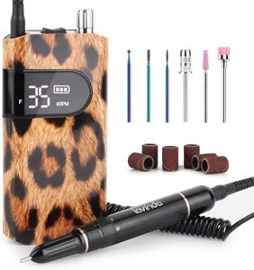 Lavinda 35000RPM Electric Nail Drill, Professional Cordless Nail Drill Machine Portable Rechargeable Nail Efile for Acrylic Gel Nails, Manicure Pedicure Tools for Salon Home Use-Leopard Print