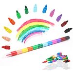 ICEPAPA, 30 PCS Crayons for Kids, Stacked Colouring Crayons, Perfect as Party Bags Fillers for Kids, Stocking Fillers Kids Birthday Parties, Gifts for Children and Party Favours(12 colors in 1)