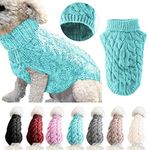 Winmany Pet Dog Turtleneck Knitting Sweater Coat Winter Warmer Thickening Pullover Knitwear Crochet Coat Clothes for Small Medium Dog Cat