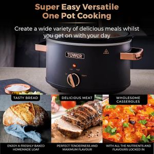 Tower Cavaletto 3.5L Slow Cooker – Black