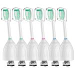 Toothbrush Heads for Philips Sonicare Replacement Brush Heads Medium Soft Dupont Bristles Electric Toothbrush Replacement Heads Fit E-Series Essence Xtreme Elite Advance and CleanCare, 6 Pack