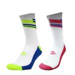 Nivia Court Cotton Socks for Men, High Ankle Badminton Socks with Cushioned Sole, Breathable Soft Cotton Fabric, Ideal for Badminton, Tennis & Indoor Sports (Assorted), Pack Of 2