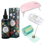 exploralearn 100gm UV Resin Essential Jewellery Making Kit| Includes 100 gm Hard Type UV Resin, UV Curing Lamp, UV Tape| for Jewellery, Pendants, Charms DIY Art & Craft Projects