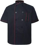 TopTie Unisex Short Sleeve Chef Coat Jacket, Black