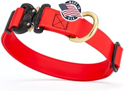 Viper BioThane Dog Collar with Cobra Metal Buckle – Tactical, Odor Resistant, Waterproof Collars for Large Dogs & Medium Dogs – Made in USA (L 15-25in W 1in, Cherry Red)