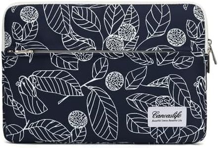 canvaslife Waterproof Pattern Laptop Sleeve 15 Inch 15 Case and 15.6 Laptop Bag(Blue Leaves)