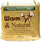 Warm Company Batting 90-Inch by 108-Inch Warm and Natural Cotton Batting, Queen