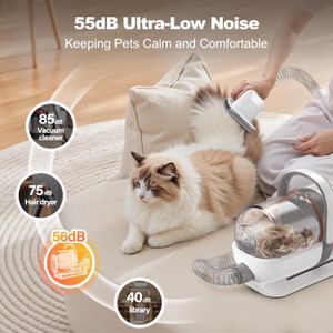 Afloia Pet Grooming Vacuum Kit – Dog & Cat Clippers, 7 Tools, 1.5L