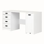 South Shore Furniture 10544 Artwork Pure White Sewing Craft Table with Storage