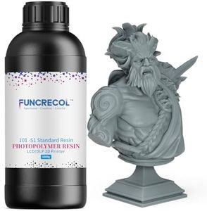 FUNCRECOL 3D Printer Resin, Upgraded Standard Photopolymer Resin for 4K/8K/10K LCD/DLP Resin 3D Printer High Precision Fast UV-Curing 3D Printing Resin 405nm 3D Resin 1000g Gray