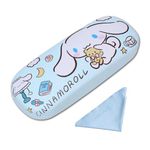 PERFECTSIGHT Hard Shell Eyeglasses Case, Kawaii Protective Glasses Case with Cleaning Cloth, PU Leather Eyeglass Case for Women Girls, Blue Dog