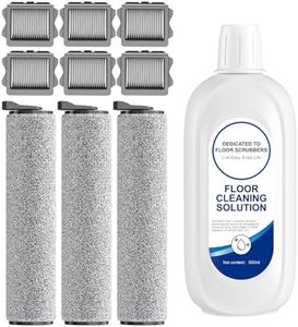 Vacuum Mop Roller Brushes and Filter Replacement Parts Compatible with Tineco Ifloor 3 Series, Floor One S3 Series, Ifloor 5 Breeze，The Set Includes 3 Roller Brushes 6 Filters and 1 bottle solution