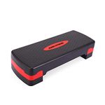 AGARO Aerobics Stepper, Adjustable Home Gym Exercise Fitness Stepper, Body Fitness, Polypropylene Material, Aerobics Stepper with 2 Height Level (10 - 15 Cm) Adjustments, Max Weight upto 200kg (Black & Red)