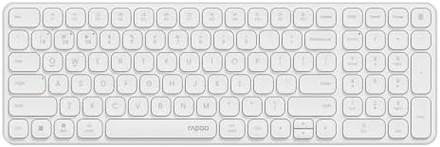 RAPOO Wireless Keyboard for PC Laptop - 2.4GHz Multi-Device Wireless Bluetooth Keyboard with Number Pad, 99-Key Low-Profile Silent Computer Keyboard for Windows/Mac/Linux/Chrome, Support 4 Devices