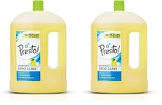 Amazon Brand - Presto! Disinfectant Surface & Floor Cleaner | Citrus | 2 Litre | Kills 99.9% Germs | Suitable For Floor & Bathroom & Surfaces Like Ceramic, Marble, Granite, Mosaic (Pack of 2)