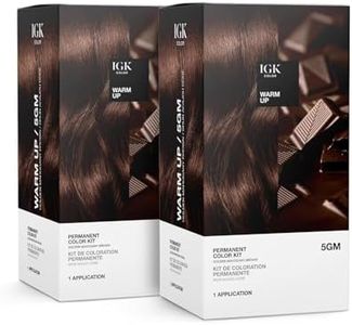 IGK Permanent Hair Color Kit | 5GM Warm Up - Golden Mahogany Brown | 100% Gray Color Coverage + Strengthen + Shine | Ammonia Free