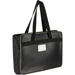 WORLDONE A3 Size Faux Leather (PP) Portfolio Bag(50.5 * 35.5 cm) (Approx Double The Size of photocopy Paper Size), for Artists, Architects, Designers, Black Color, Pack of 1