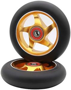 2Pcs Replacement 100 mm Pro Stunt Scooter Wheel with ABEC 9 Bearings Fit for MGP/Razor/Lucky Pro Scooters (Gold)