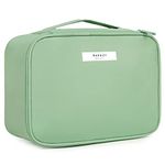 Travel Makeup Bag Large Cosmetic Bag Makeup Case Organizer for Women (Mint Green)