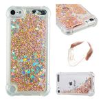 IMEIKONST Compatible with iPod Touch 7 Glitter Case, Liquid Sparkle Quicksand Clear Transparent Sequin Slim Girls Soft TPU Bumper Silicone Shockproof Cover for iPod Touch 6 / Touch 5. Love Gold YBW