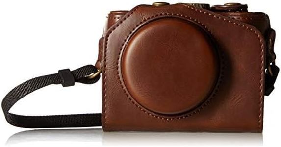 CEARI Vintage Leather Camera Case Bag with Strap for Canon Powershot G7X, G7X Mark II DSLR Camera - Coffee