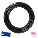 BLCH PNEUMATIC Black PU Air hose Pipe Tube 3/8 Inch OD 1/4 ID 32.8ft/10Meter for Air Line Tubing or Fluid Transfer Tubing.