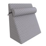 CareFoam Orthopedic Wedge Pillow with Headrest for Sleeping, Reading & Acid Reflux Relief | Premium Memory Foam Bed Cushion | Ideal for Back Support, Leg Elevation | 18 x 18 x 10 Inch | Grey Jacquard