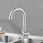 Ruhe® Kara Swan Neck Faucet/Tap | Kara Swan Neck with Flexible Swivel Spout Brass Faucet/Tap | 15 Inches | Table Mount with Chrome Finish for Bathrooms Wash Basins & Kitchen Sinks